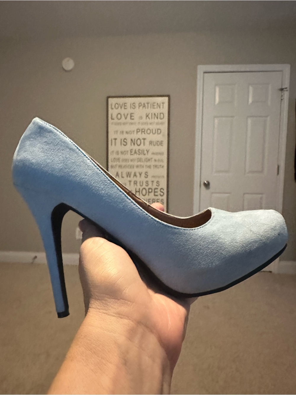 Michael Antonio Carolina Blue Suede High Heel Pump